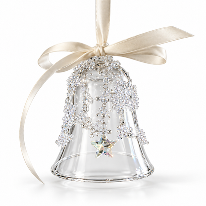 Nestqivo® Crystal Bell Hanging Ornament with Ribbon & Star Charm