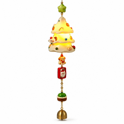 Nestqivo® Christmas Tree Wind Chime – Festive Hanging Holiday Ornament with Bell