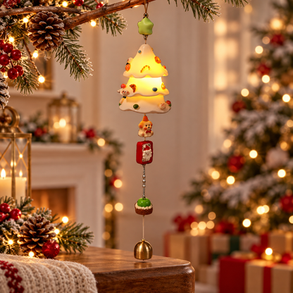 Nestqivo® Christmas Tree Wind Chime – Festive Hanging Holiday Ornament with Bell