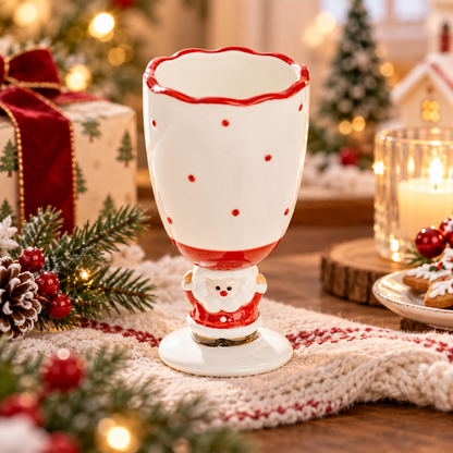 Nestqivo® Santa Christmas Goblet – Festive Ceramic Holiday Cup