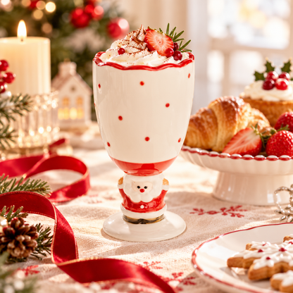 Nestqivo® Santa Christmas Goblet – Festive Ceramic Holiday Cup