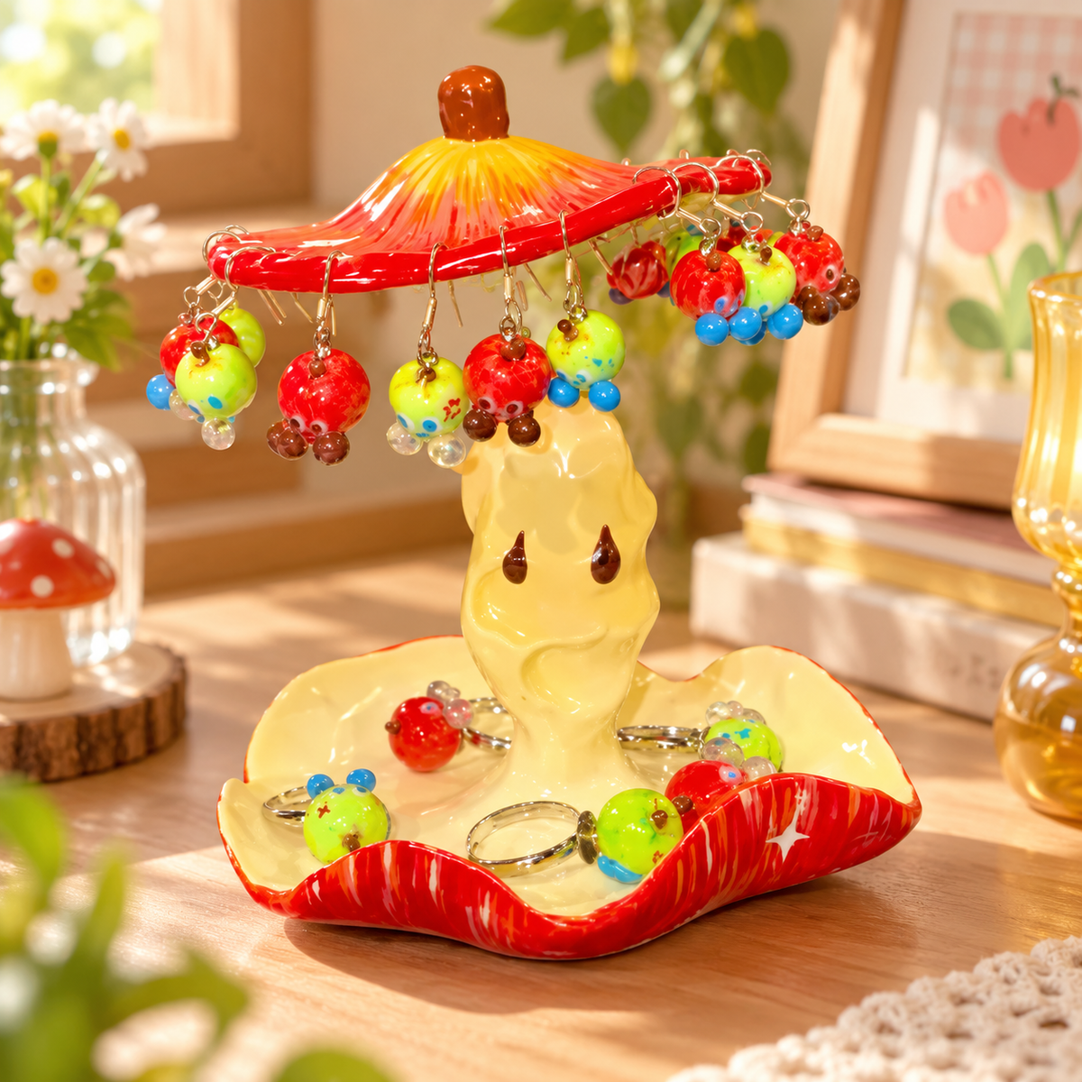 Nestqivo® Christmas Mushroom Trinket Holder – Festive Holiday Tabletop Decor